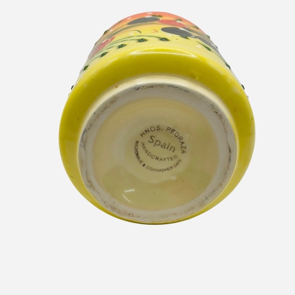 Spanish Oil Pourer. Spanish HNOS PEDRAZ Hand Painted Pottery Pitcher, Oil Jar - Picture 8 of 9